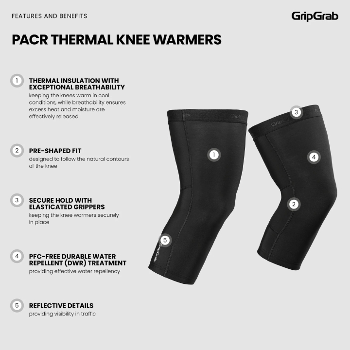 GripGrab PACR Thermal Knee Warmers black