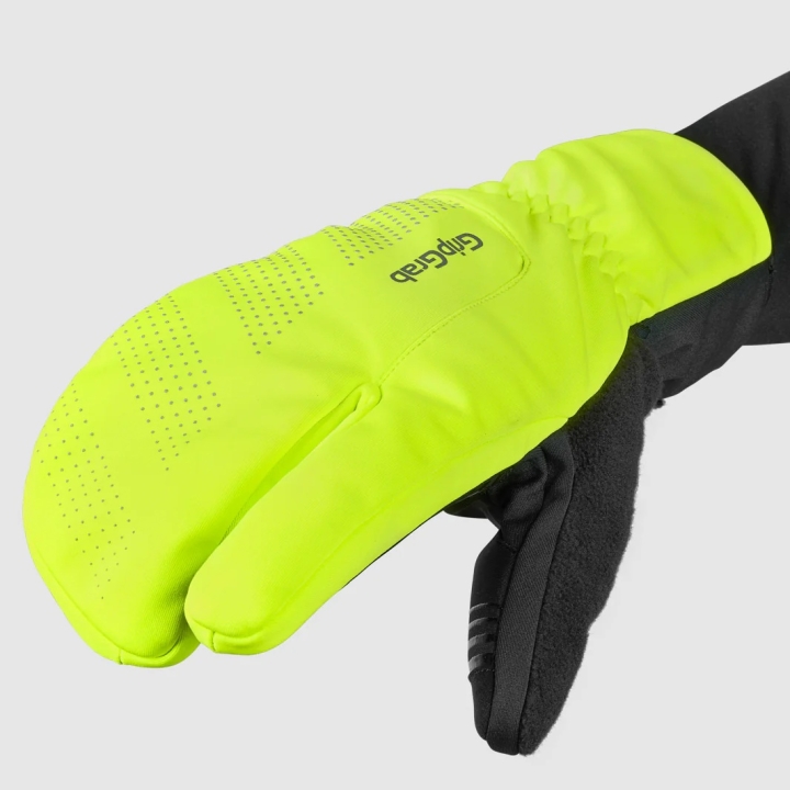 GripGrab RIDE Windproof Deep Winter Lobster Gloves yellow hi-vis