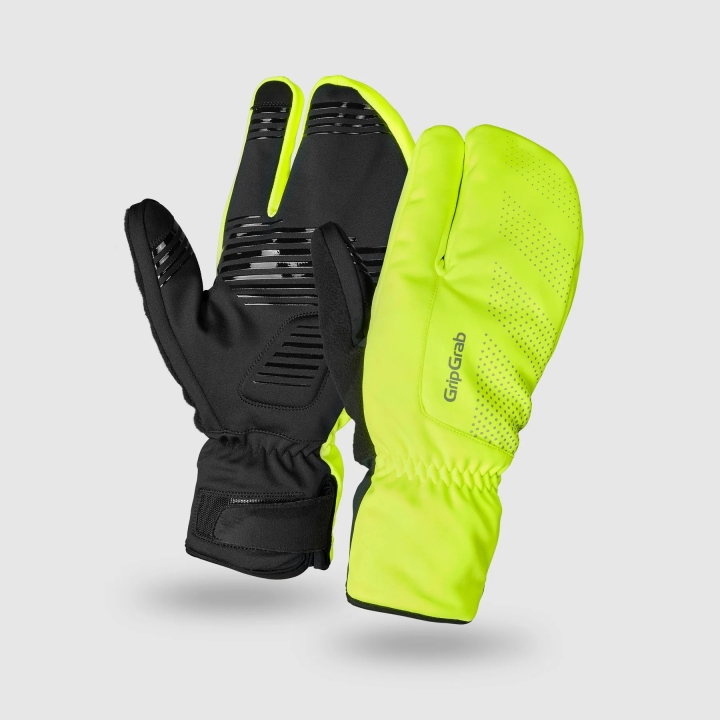GripGrab RIDE Windproof Deep Winter Lobster Gloves yellow hi-vis