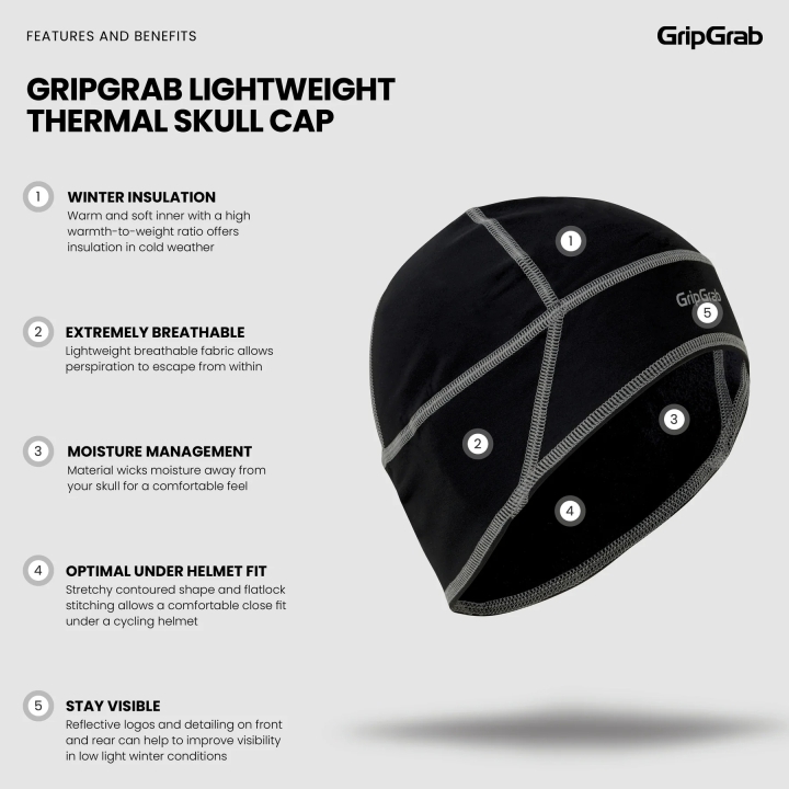 GripGrab Thermo Skull Cap black