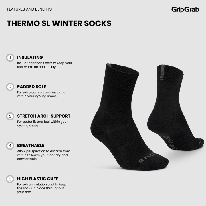 GripGrab Thermo SL Winter Socks black