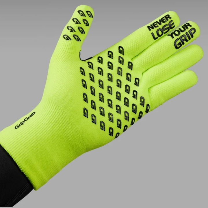 GripGrab Waterproof Knitted Winter Handschuhe yellow hi-vis