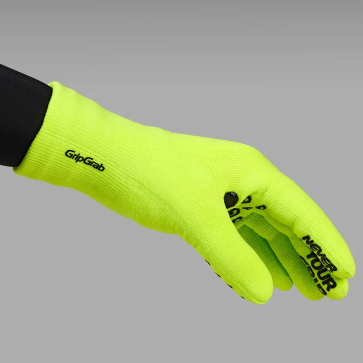GripGrab Waterproof Knitted Winter Handschuhe yellow hi-vis