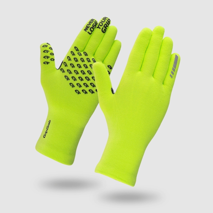 GripGrab Waterproof Knitted Winter Handschuhe yellow hi-vis