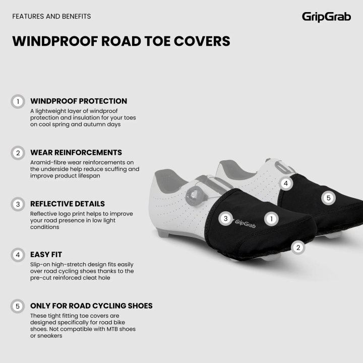 GripGrab Windproof Road Toe Covers black