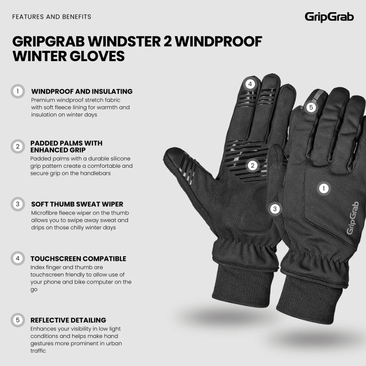 GripGrab Windster 2 Wind Winter Gloves black
