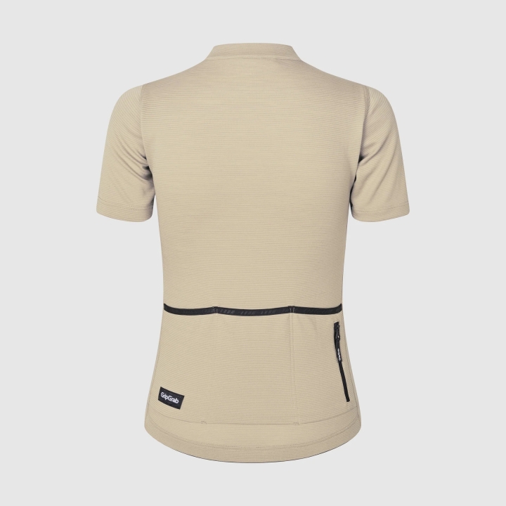 GripGrab Women's EXPLR Merinotech Short Sleeve Jersey beige