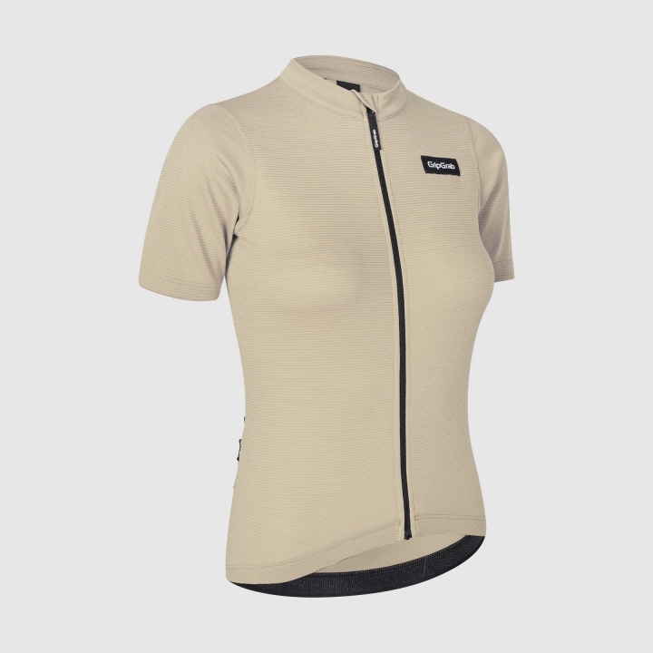 GripGrab Women's EXPLR Merinotech Short Sleeve Jersey beige