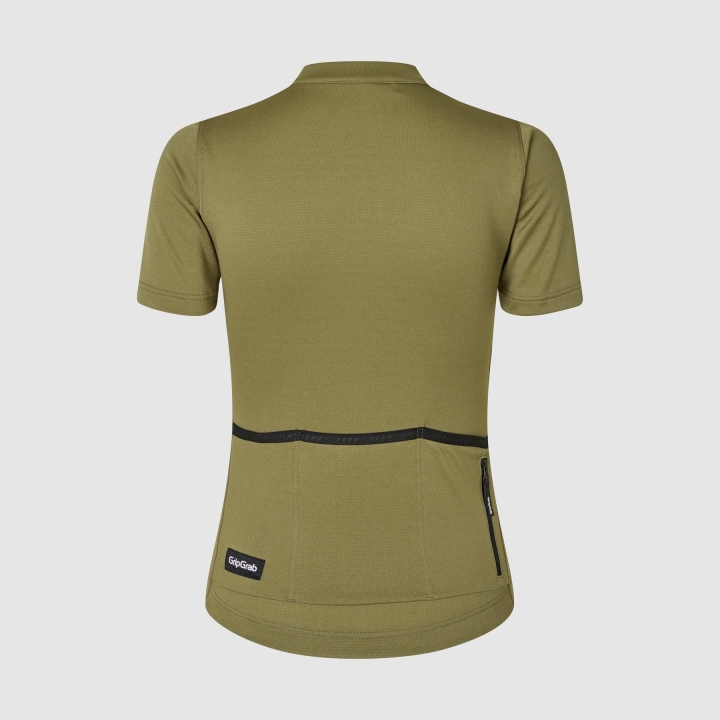 GripGrab Women's EXPLR Merinotech Short Sleeve Jersey olive green