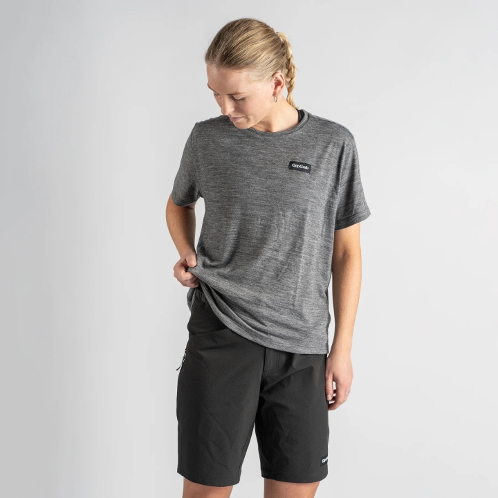 GripGrab Women's EXPLR Merinotech T-Shirt dark grey