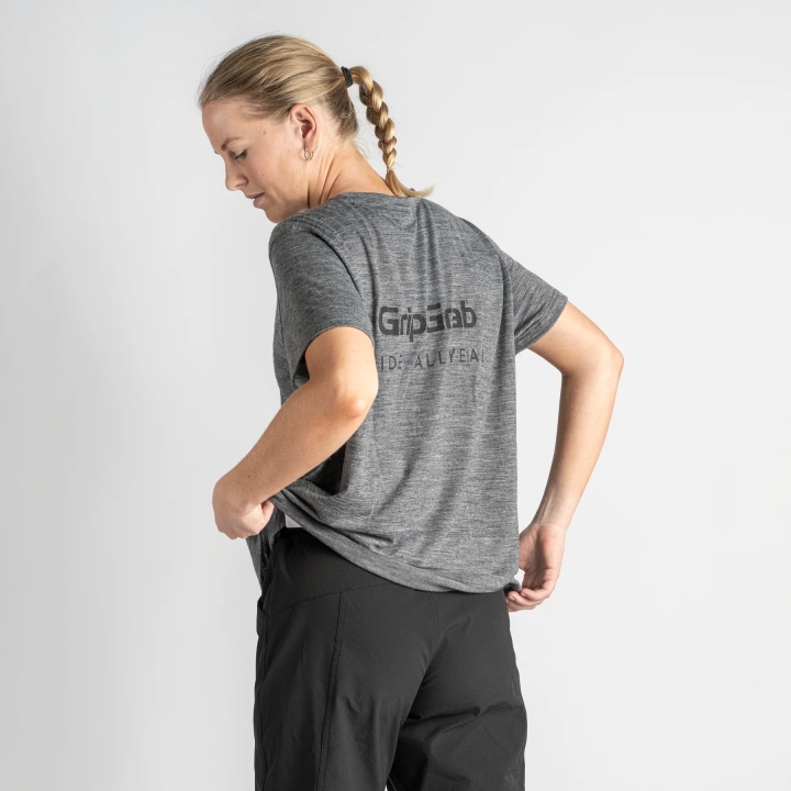 GripGrab Women's EXPLR Merinotech T-Shirt dark grey