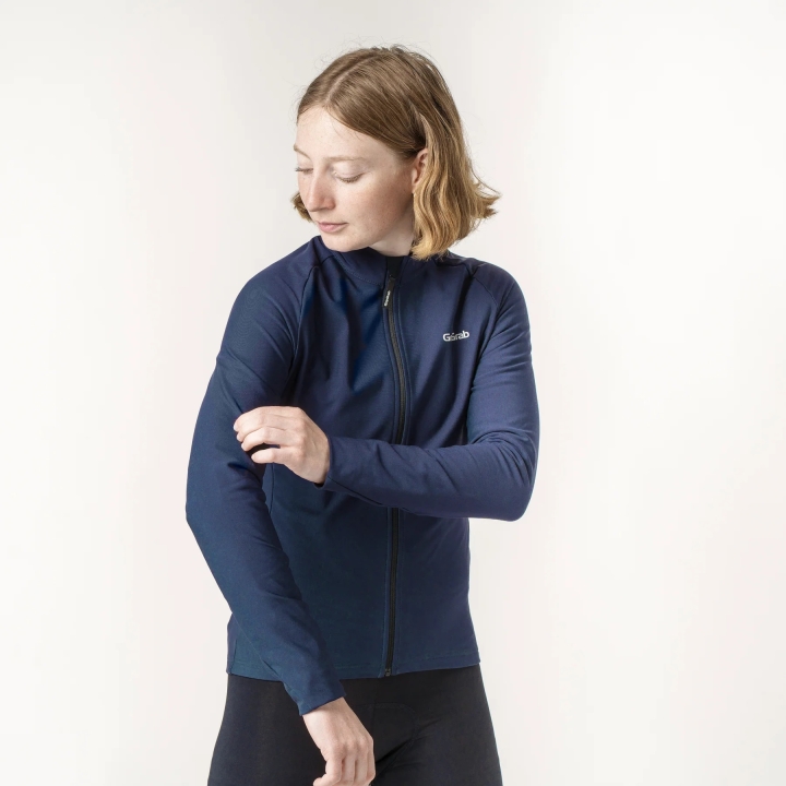 GripGrab Women's PACR Thermal Long Sleeve Jersey navy blue