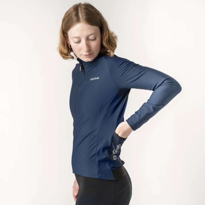 GripGrab Women's PACR Thermal Long Sleeve Jersey navy blue