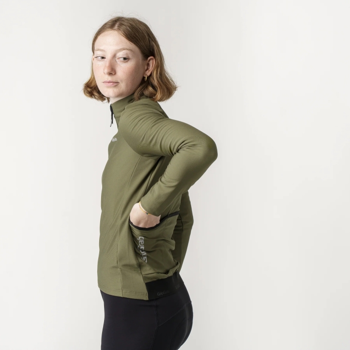 GripGrab Women's PACR Thermal Long Sleeve Jersey olive green