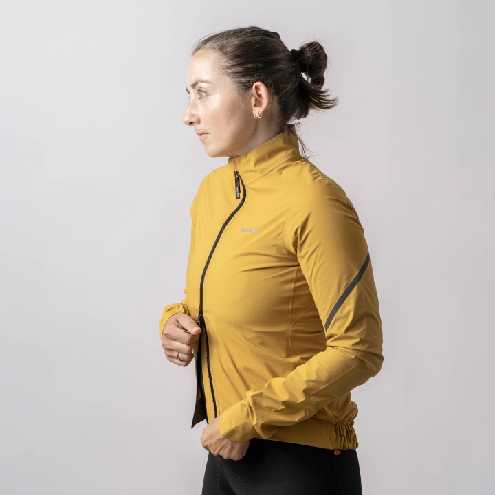 GripGrab Women's PACR Waterproof Lightweight Jacket mustard yellow