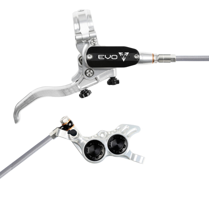Hope EVO GR4 silver/black Stahlflex Scheibenbremse hinten