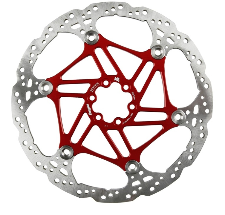 Hope Vented V4 Floating Rotor 6 Loch 220mm/3.3mm red Bremsscheibe