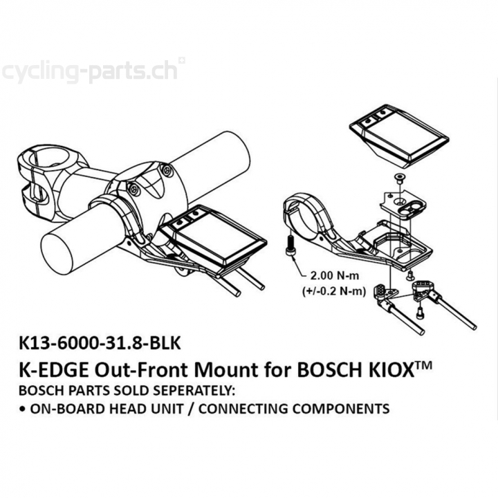 K-Edge Bosch Kiox Computer Out-Front E-Bike Mount black