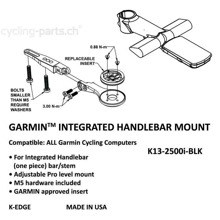 K-Edge Garmin Integrated Handlebar System (IHS) Mount