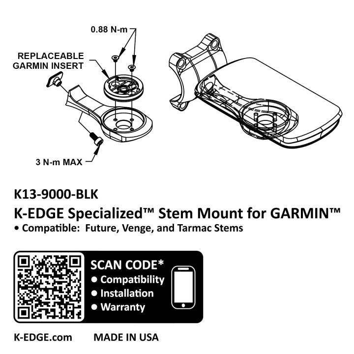 K-Edge Garmin Specialized Future Mount K13-9000-BLK