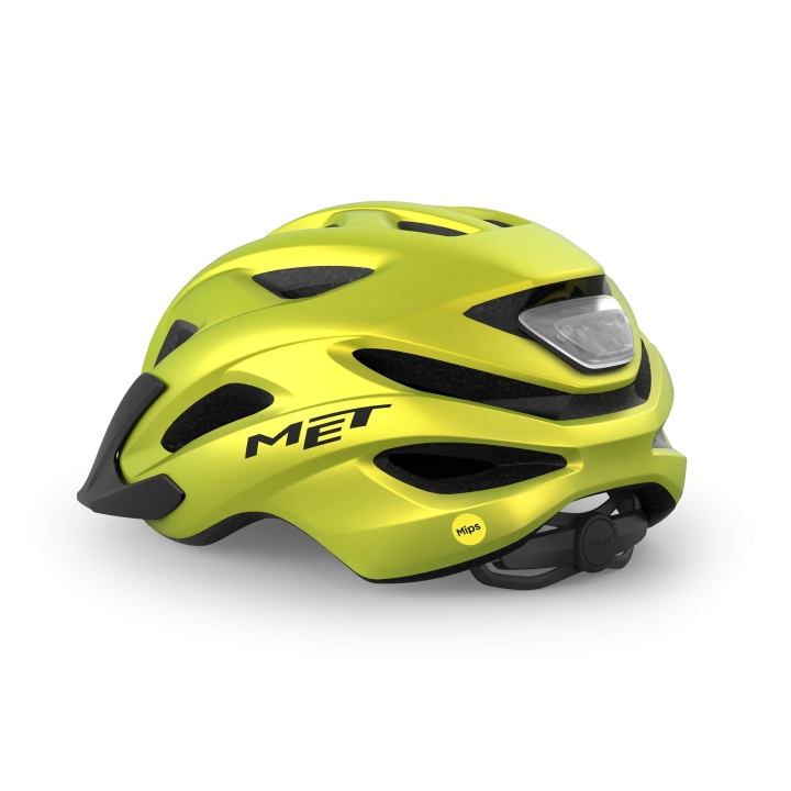 MET Crossover Mips Lime Yellow Metallic one size 52 - 59 cm Helm