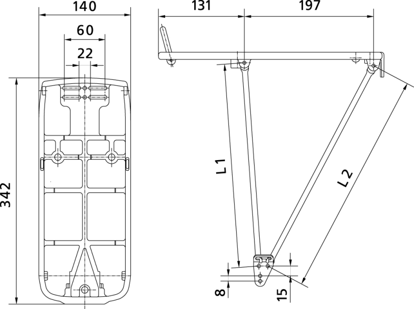 Pletscher Quick Rack System 3-Punkt Gepäckträger schwarz