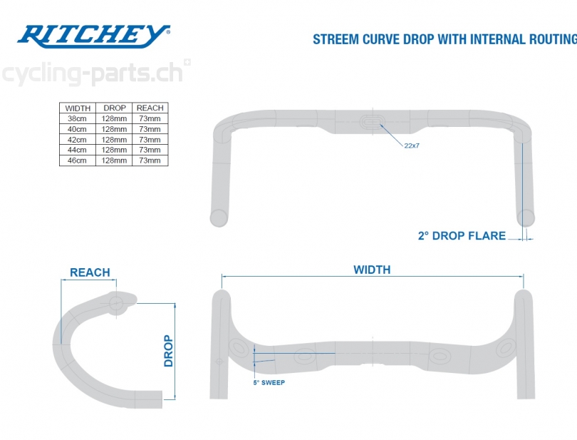 Ritchey Comp Streem Internal Routing 38cm Lenker