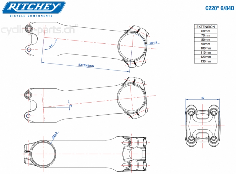 Ritchey WCS Carbon Matrix C220 Matte UD 120mm Vorbau