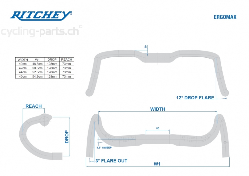 Ritchey WCS ErgoMax Aluminium 40cm Lenker