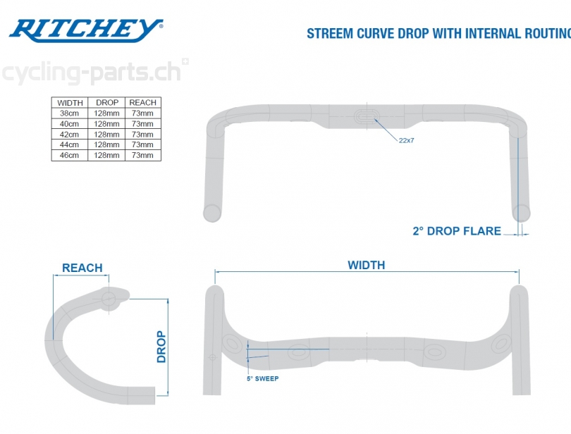 Ritchey WCS Streem Internal Routing 44cm Lenker