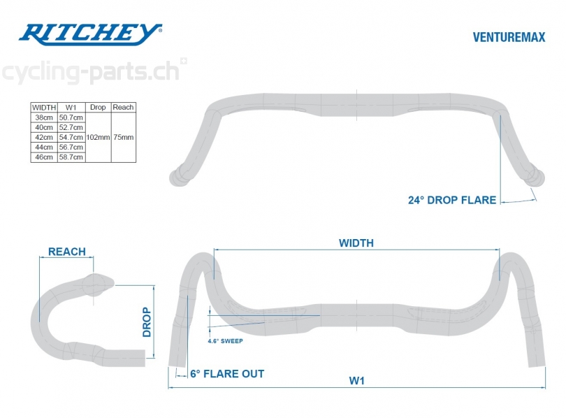 Ritchey WCS VentureMax V2 Di2 internal 40cm Lenker