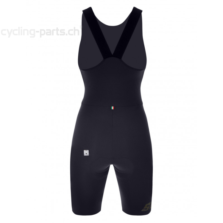 Santini Damen Unico kurze Trägerhosen schwarz