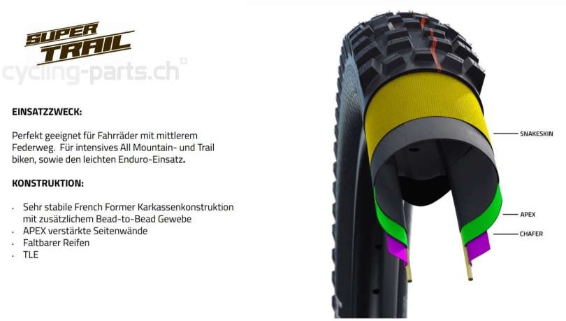 Schwalbe Hans Dampf Addix Soft Super Trail SnakeSkin Tubeless Easy E-25 27.5x2.35 Reifen