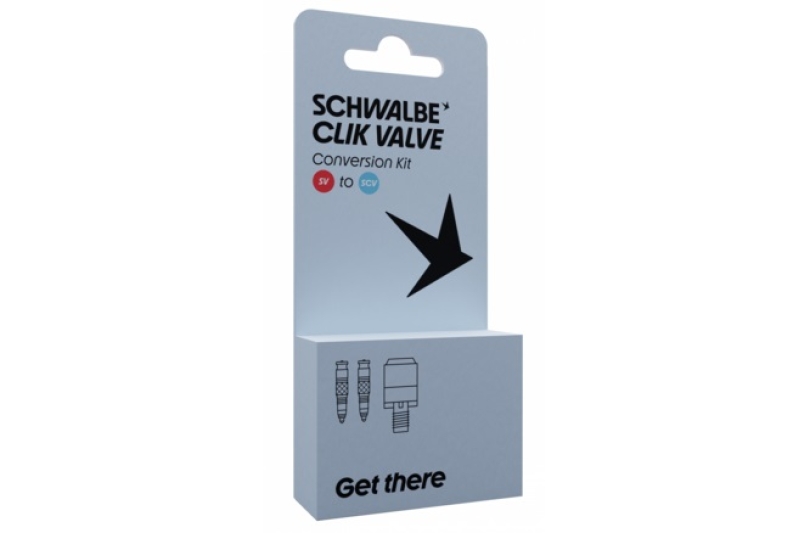 Schwalbe Clik Valve Conversion Kit SV to SCV mit Pumpenkopf-Adapter