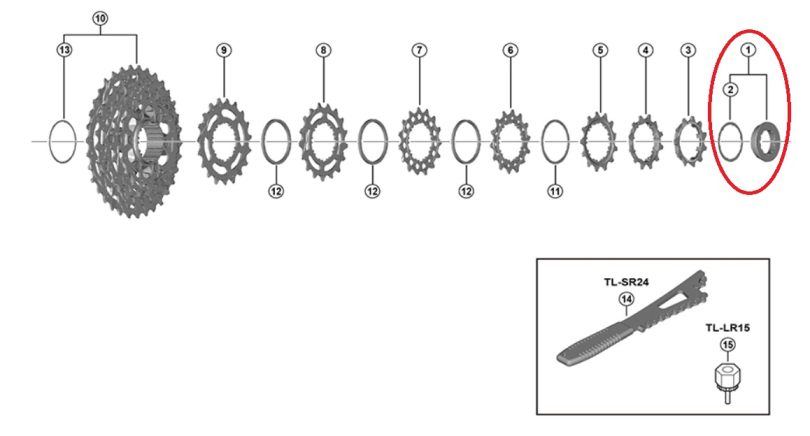 Shimano 105 CS-R7100 12fach Kassettenverschlussring