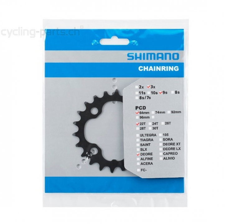 Shimano Deore FC-M590 22 Zähne 3x9 Kettenblatt