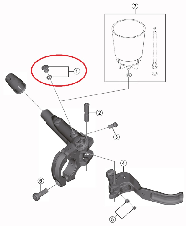 Shimano XTR/XT/SLX/Saint Entlüftungsschraube mit O-Ring