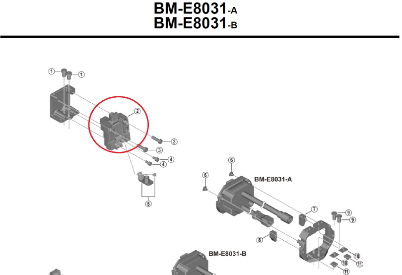 Shimano STePS obere Befestigungseinheit Akkuhalter BM-E8031