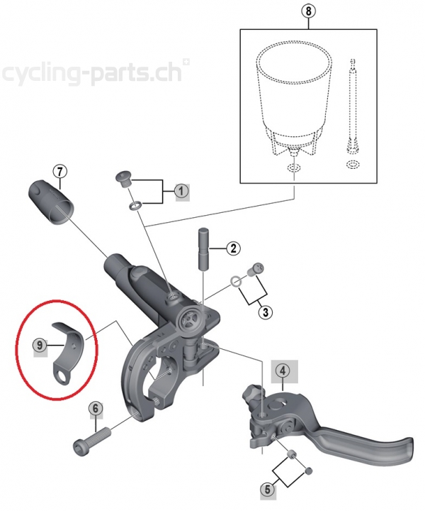 Shimano Reduzierhülse zu I-Spec II Bremshebel