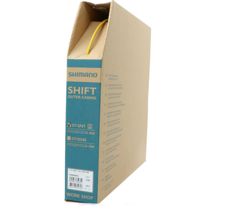 Shimano SIS SP41 4mm x 25m Schaltzugaussenhülle - Box gelb