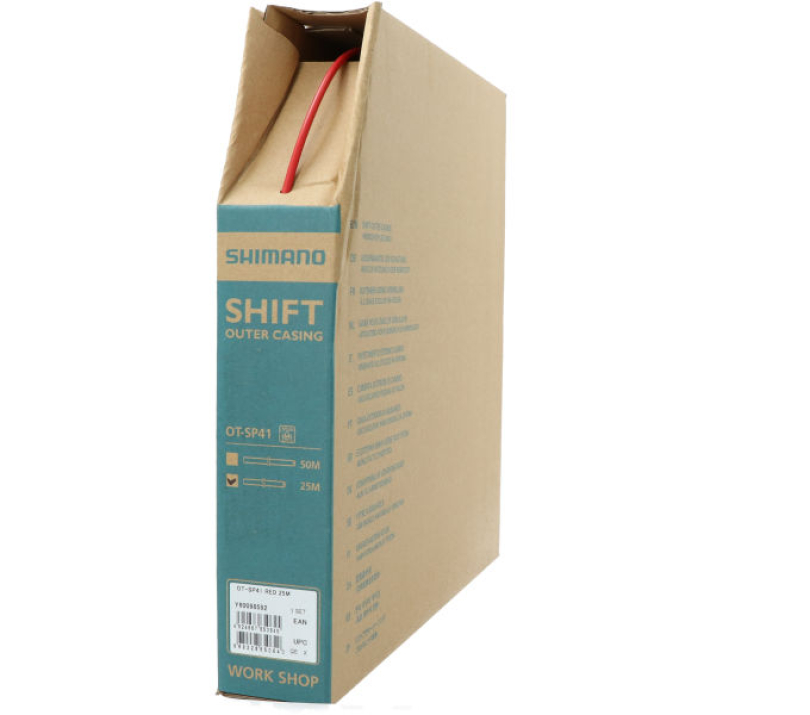 Shimano SIS SP41 4mm x 25m Schaltzugaussenhülle - Box rot