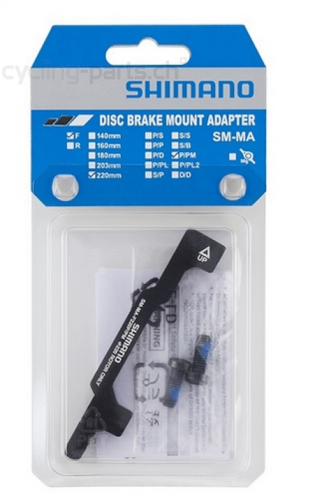 Shimano Disc Adapter Vorderrad/Hinterrad Post/Post 7" 180mm auf 220mm