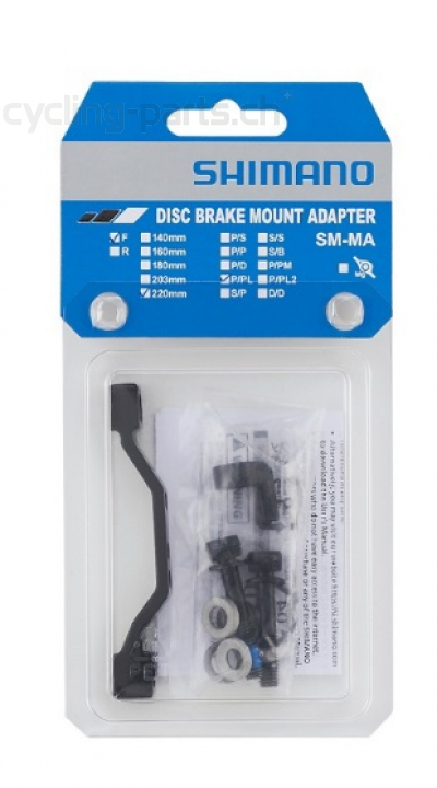 Shimano Disc Adapter Vorderrad/Hinterrad Post/Post 203mm auf 220mm