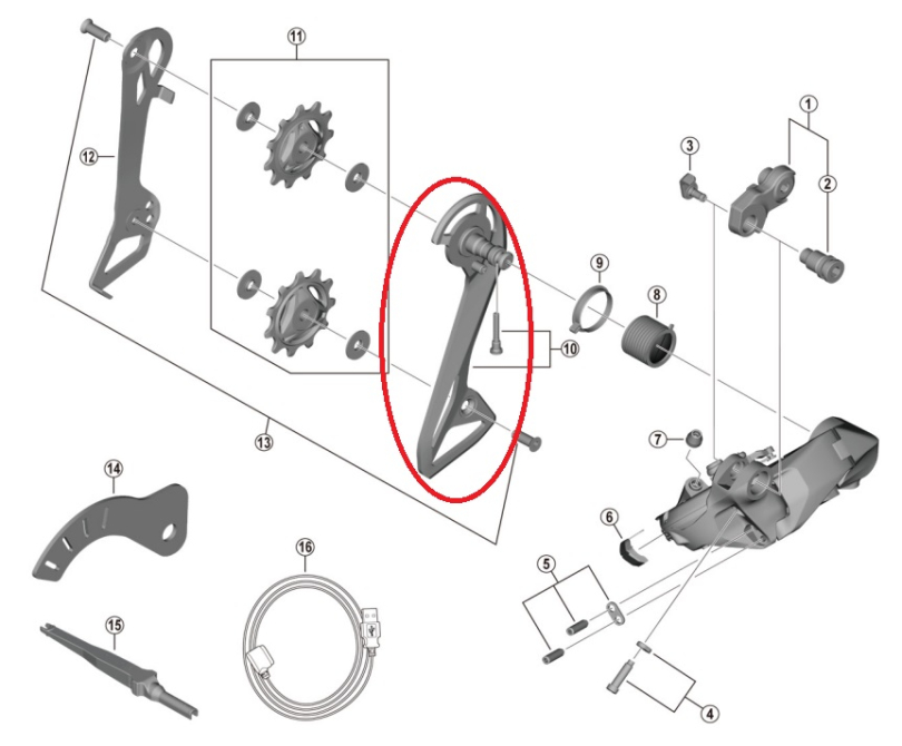 Shimano Ultegra RD-R8150 Schaltwerk Leitblech aussen