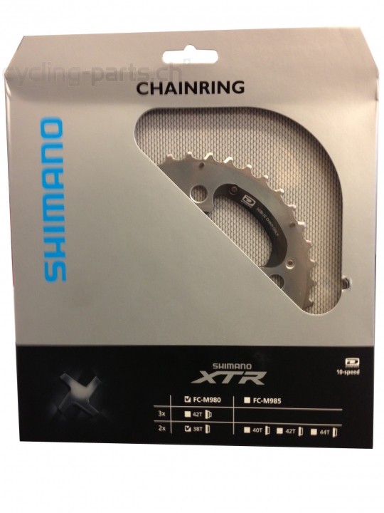 Shimano XTR FC-M980 38 Zähne 2x10 Kettenblatt