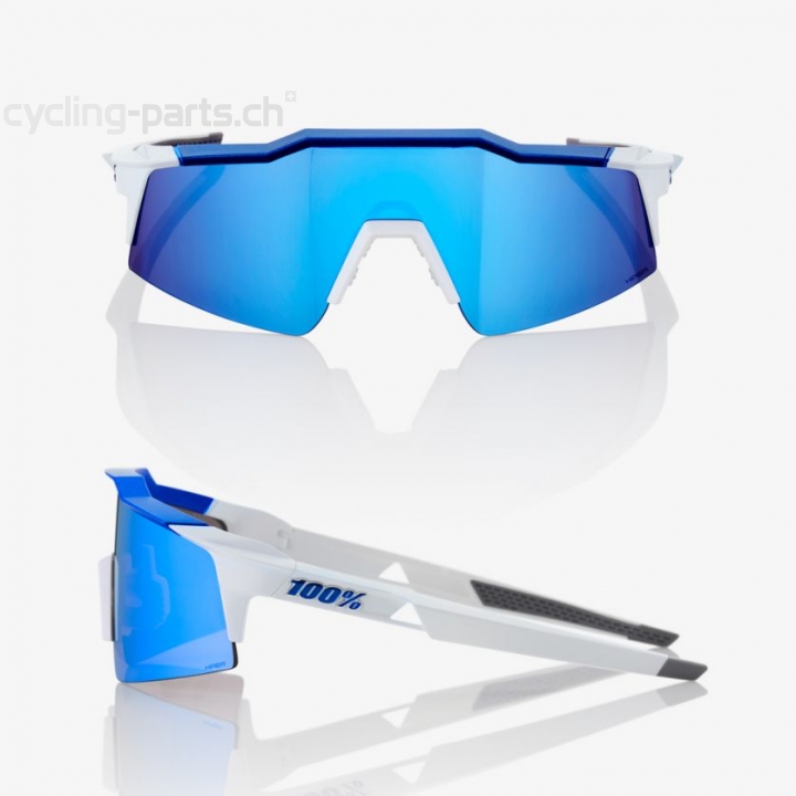 100% Speedcraft Short matte white/metallic blue Brille