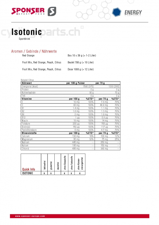 Sponser Isotonic Dose 1000g