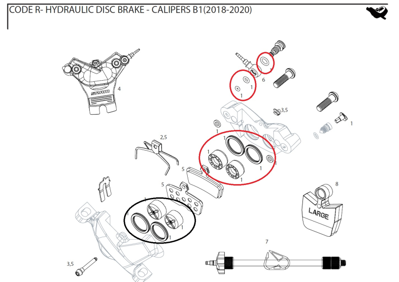 Sram Caliper Hardware Kit Bremssattel für die Code R/RSC