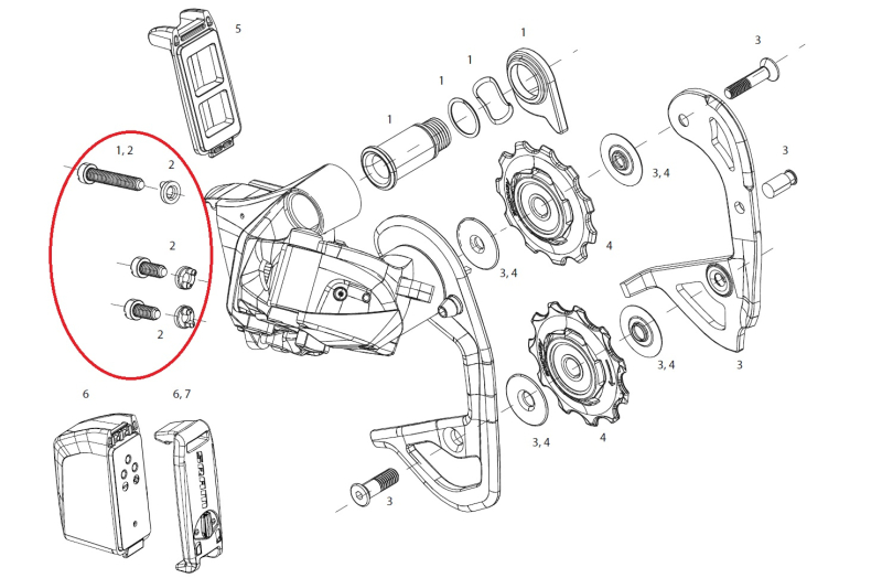 Sram Red eTap Rear Derailleur Limit Screws