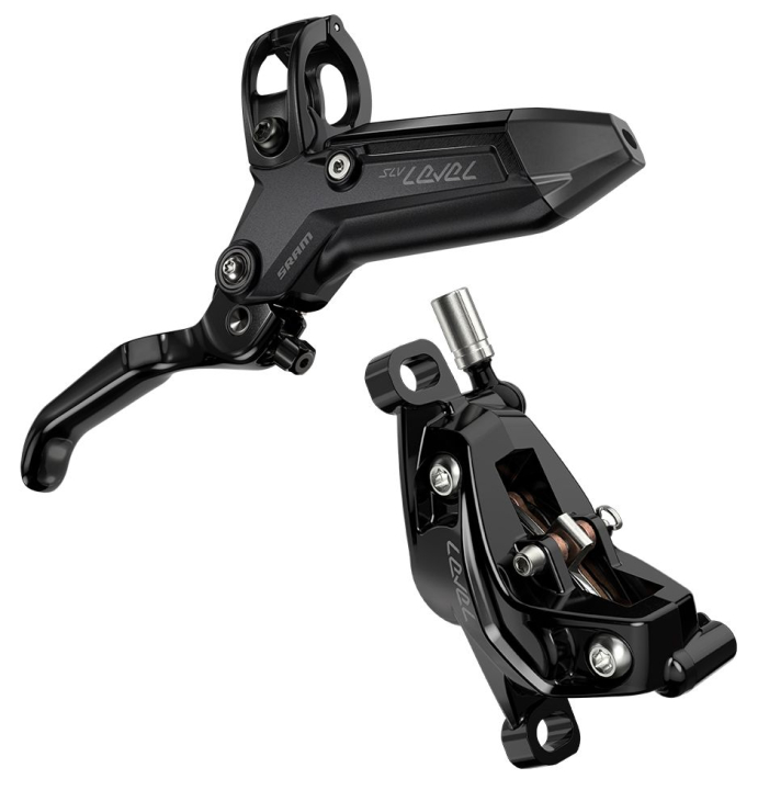 Sram Level Silver Stealth 4-Kolben anodized black Scheibenbremse vorne